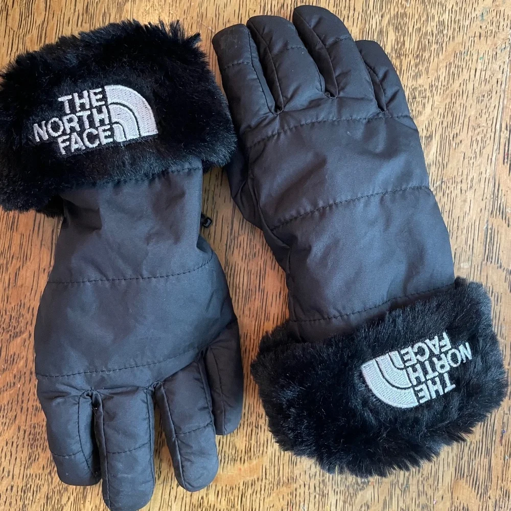 North Face girls MossBud black gloves size medium youth